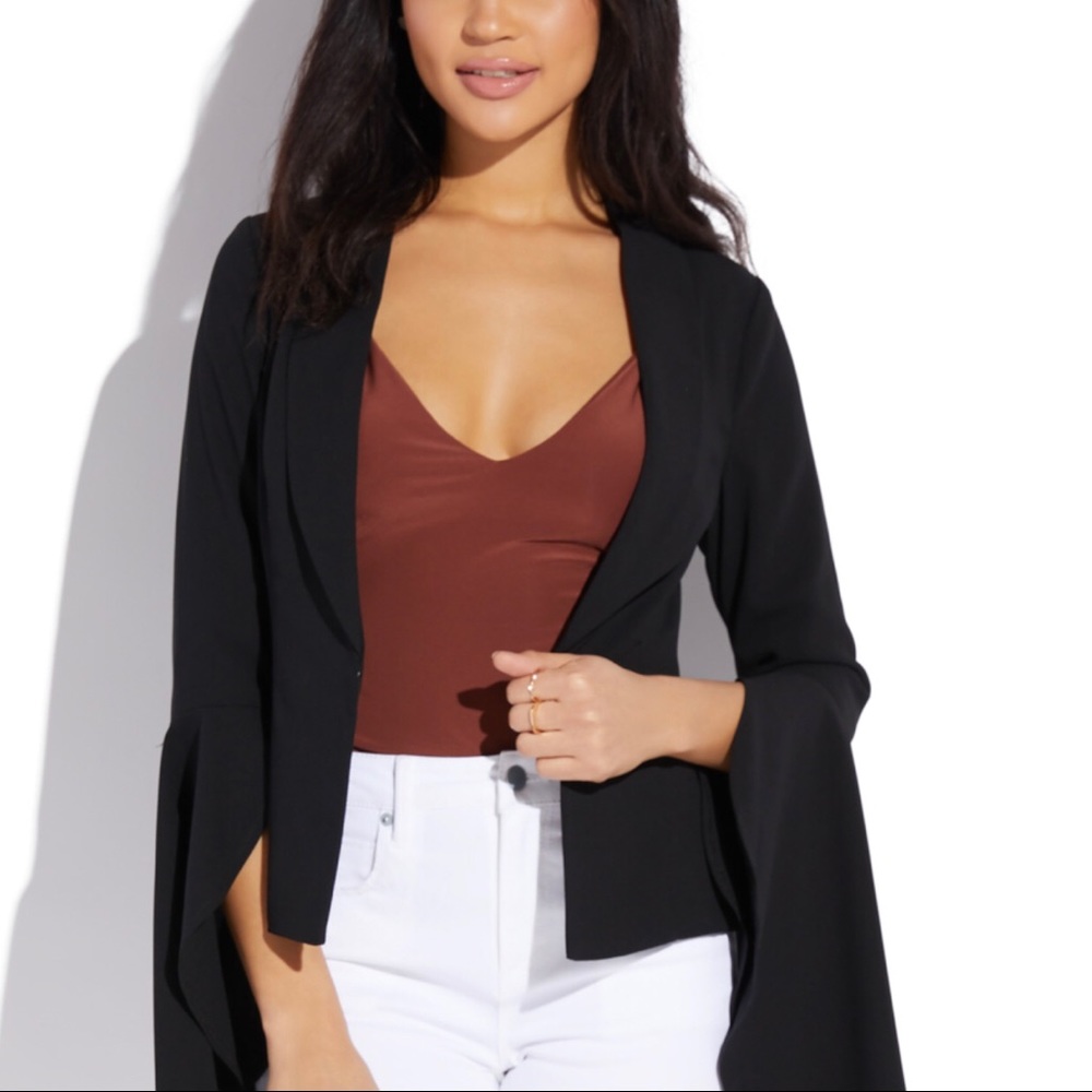 NWT, Dressy black blazer with bell sleeves